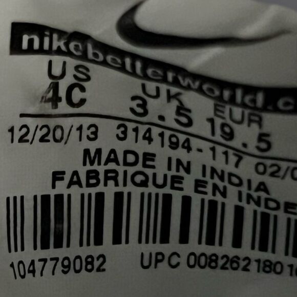 2013 Infant Nike Air Force 1 Low TD Triple White Size 4C 314194 - Picture 3 of 9